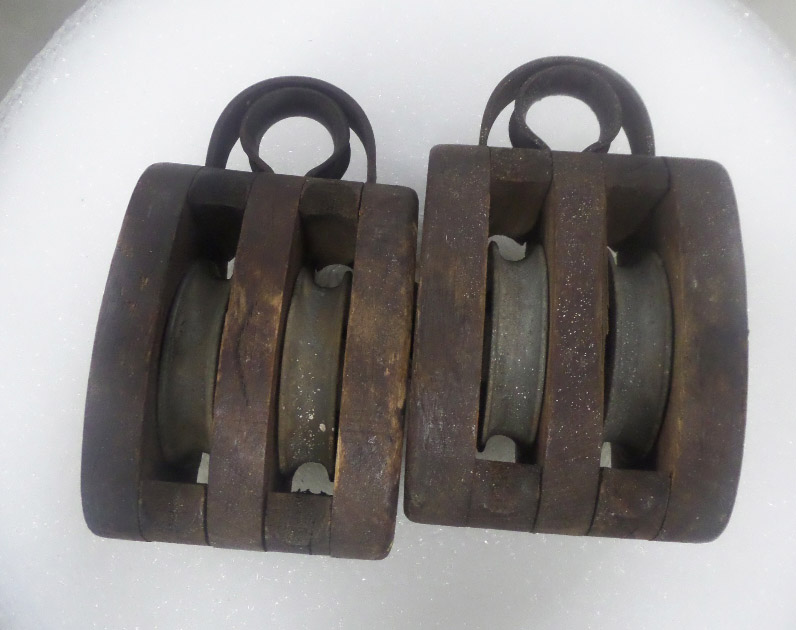 Industrial antique timber pulleys for sale at Heaths Old Wares, Collectables, Antiques & Industrial Antiques, 19-21 Broadway, Burringbar NSW 2483 Ph 0266771181 open 7 days