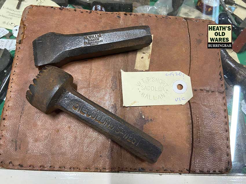 leather stamps / punches, W.T.T.Short, Saddler, Ballan, Victoria, Circa 1920, made by W. Willis & Co. Melbourne  for sale at Heath's Old Wares , Collectables and Industrial Antiques 19-21 Broadway Burringbar, Open 7 Days Ph 0266771181