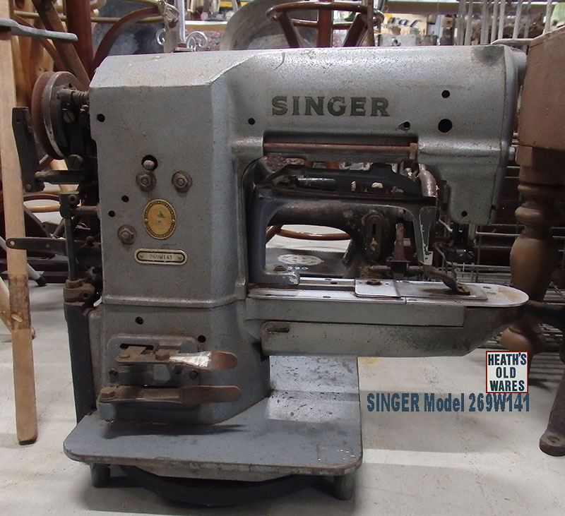 Singer model 269W141 Tacker machine for sale at Heaths Old Wares Collectables and industrial antiques, 19-21 Broadway Burringbar NSW, open 7 days Ph 0266771181