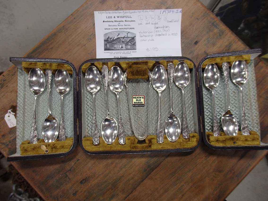  teaspoons for sale at Heaths Old Wares, Collectables, Antiques & Industrial Antiques, 19-21 Broadway, Burringbar NSW 2483 Ph 0266771181 open 7 days