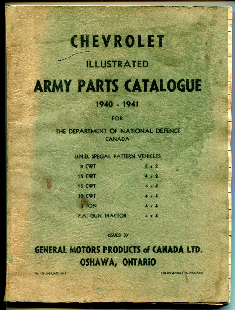 Chevrolet army parts catalogue, 1940-1941 - for sale at Heath's Old Wares 19-21 Broadway, Burringbar NSW ph: 0266771181 open 7 days 