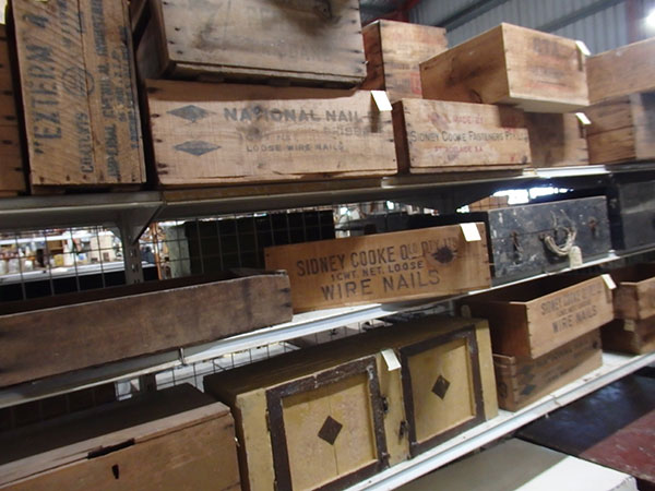 Timber Crates for sale at Heaths Old Wares, Collectables & Industrial Antiques, 19-21 Broadway, Burringbar NSW 2483 Ph 0266771181